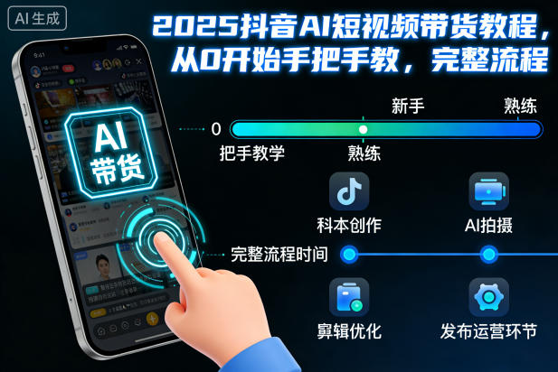 2025抖音AI短视频带货教程，从0开始手把手教，完整流程-摇钱树