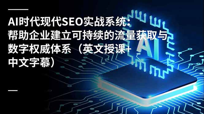 AI时代现代SEO实战系统：帮助企业建立可持续的流量获取与数字权威体系(英文授课+中文字幕-摇钱树