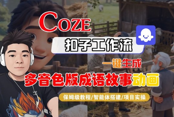 Coze扣子智能体工作流一键生成“多音色版成语故事“动画，全流程保姆级教学-摇钱树