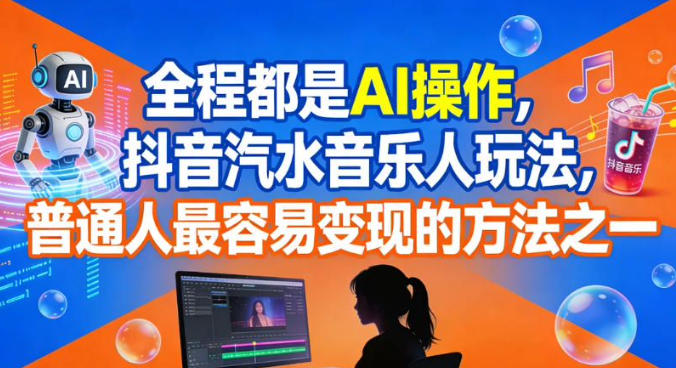 全程都是AI操作，抖音汽水音乐人玩法，普通人最容易变现的方法之一-摇钱树