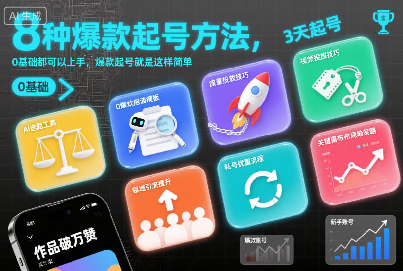 8种爆款起号方法，0基础都可以上手，爆款起号就是这样简单-摇钱树