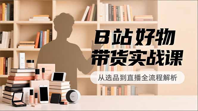 B站好物带货实战课，账号定位、选品拍摄、运营变现，全流程教学，实现UP主月入过万-摇钱树