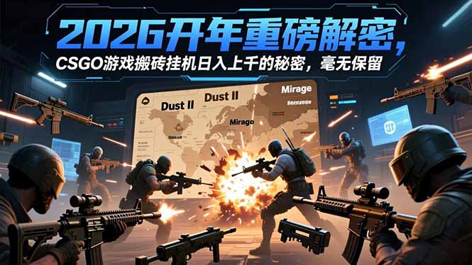 2026开年重磅解密，CSGO游戏搬砖挂机日入上千的秘密，毫无保留-摇钱树