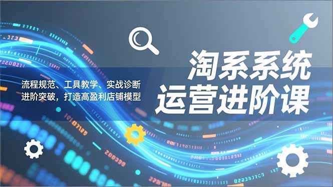 淘系系统运营进阶课2.0，流程规范、工具教学、实战诊断，进阶突破，打造高盈利店铺模型-摇钱树