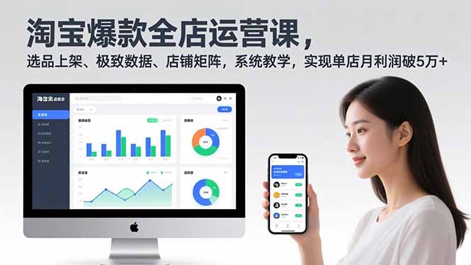 淘宝爆款全店运营课2.0，选品上架、极致数据、店铺矩阵，系统教学，实现单店月利润破5万+-摇钱树