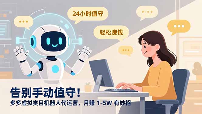 告别手动值守！多多虚拟类目机器人代运营，月赚 1-5W 有妙招-摇钱树