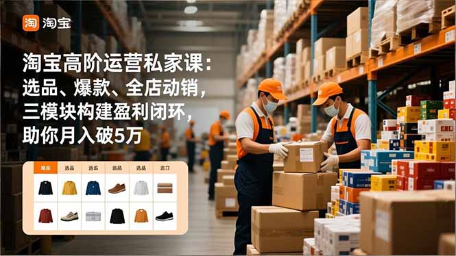 淘宝高阶运营私家课：选品、爆款、全店动销，三模块构建盈利闭环，助你月入破5万(更新12月-摇钱树