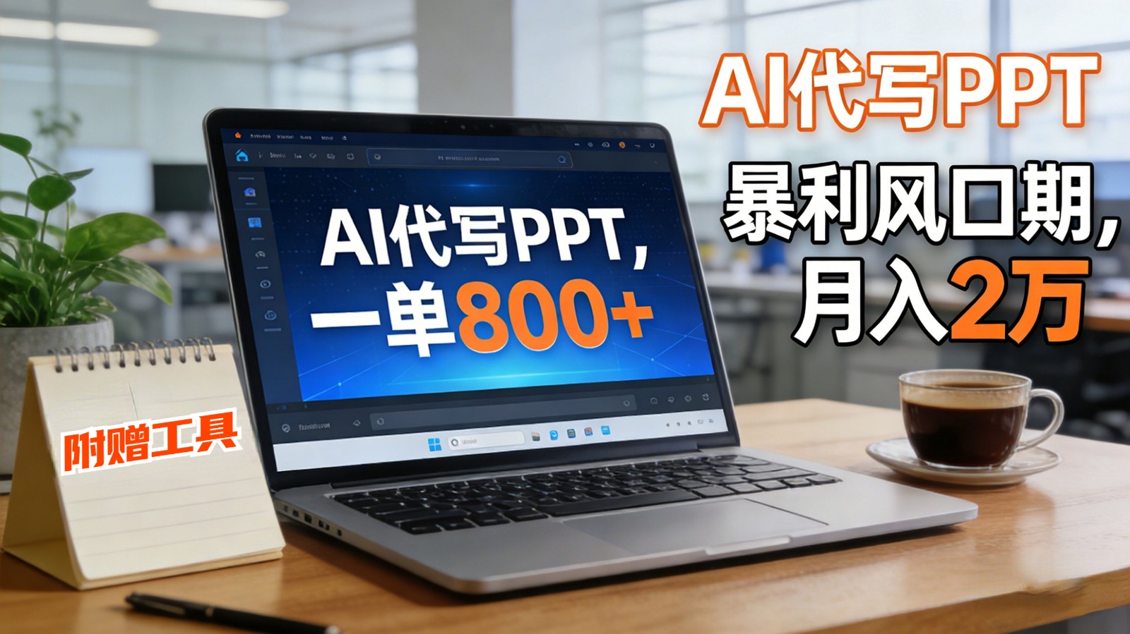 AI 代写做 PPT！一单狂赚 800+，风口期月入 2 万(工具 + 提示词直接送)-摇钱树