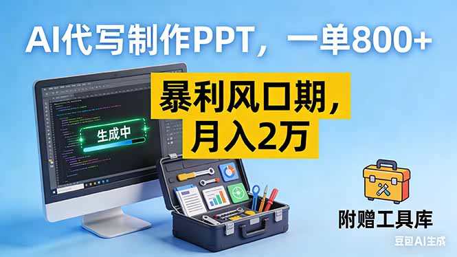 AI代写制作PPT,一单800+, 暴利风口期,月入2万【附工具】-缔富岛