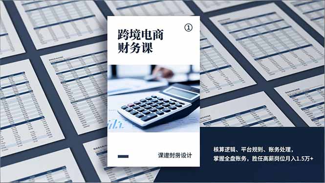 跨境电商财务课，核算逻辑、平台规则、账务处理，掌握全盘账务，胜任高薪岗位月入1.5万+-37网创