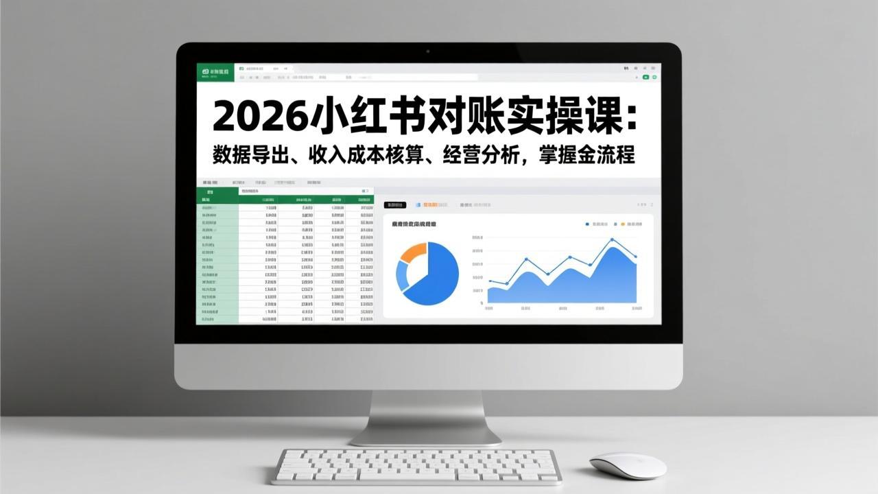 2026小红书对账实操课：数据导出、收入成本核算、经营分析，掌握全流程-摇钱树