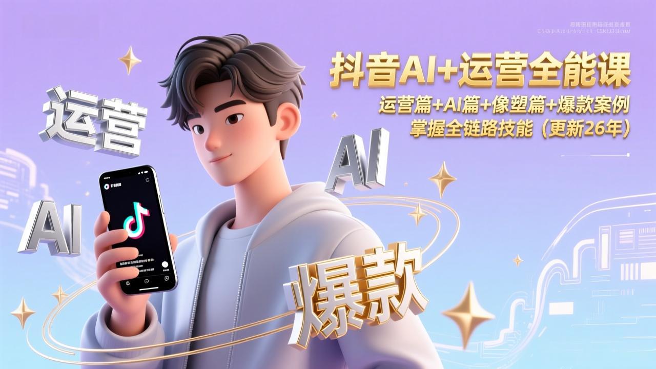 抖音AI+运营全能课,运营篇+AI篇+像塑篇+爆款案例,掌握全链路技能(更新26年-摇钱树
