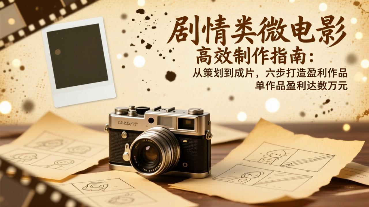 剧情类微电影高效制作指南：从策划到成片，六步打造盈利作品，单作品盈利达数万元-日入300副业网
