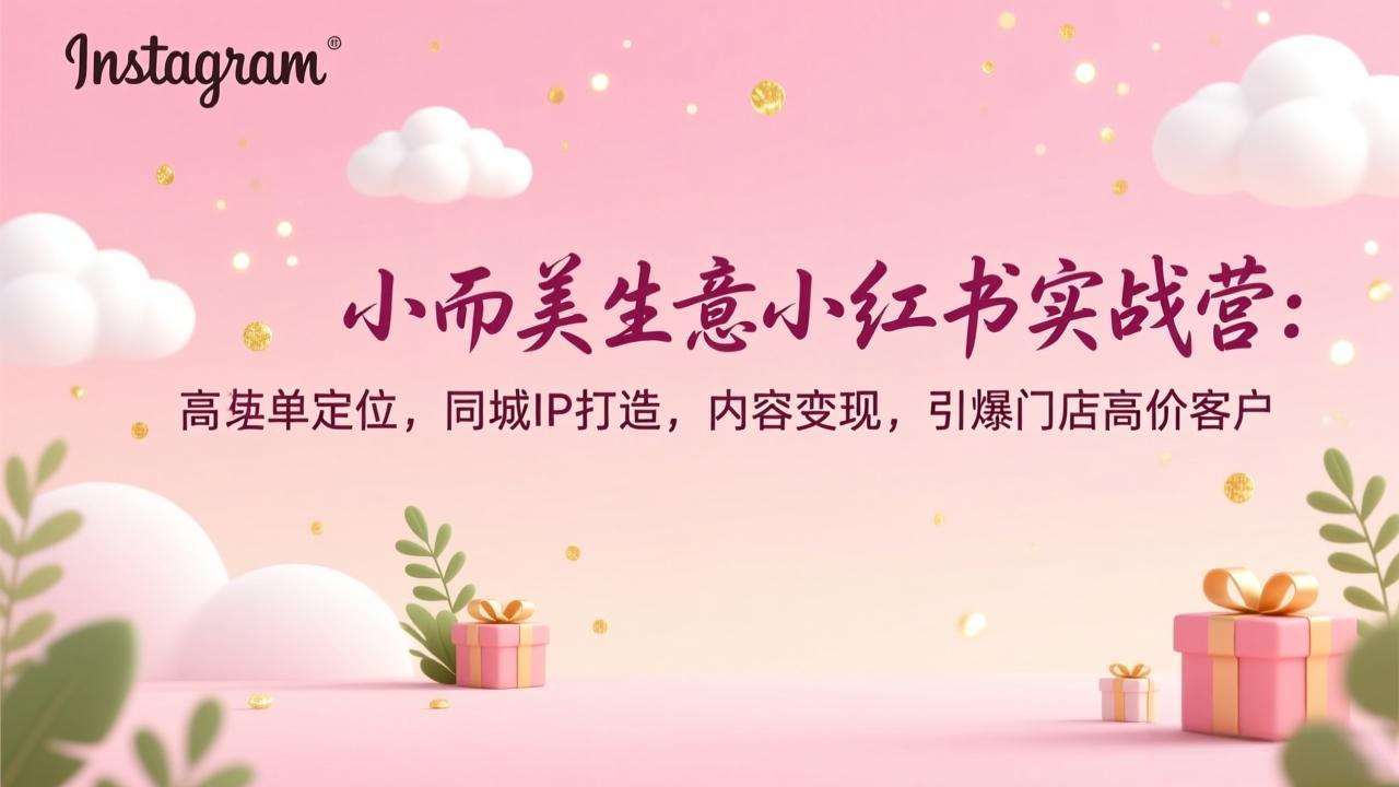 小而美生意小红书实战营：高客单定位，同城IP打造，内容变现，引爆门店高价客户-摇钱树