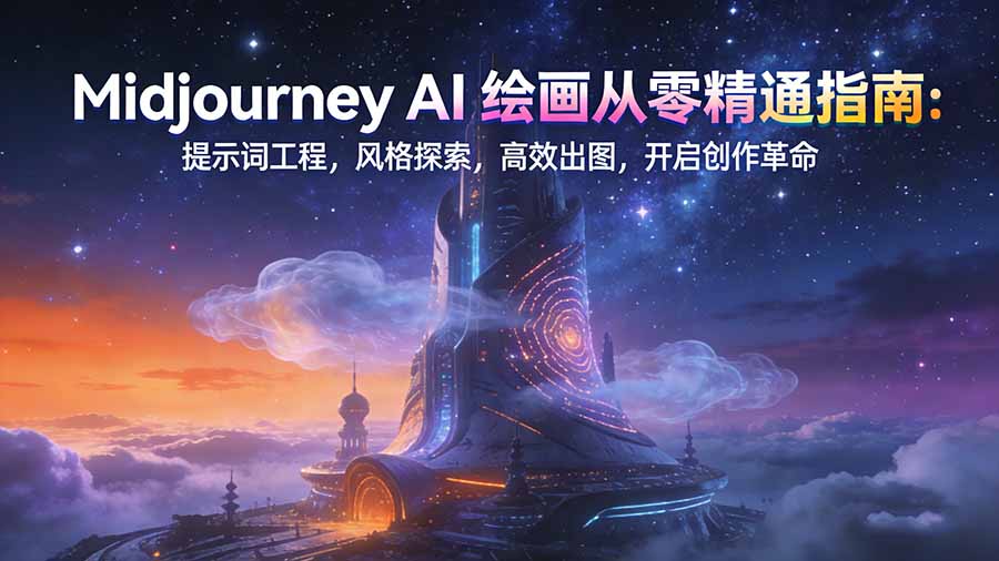Midjourney AI绘画从零精通指南：提示词工程，风格探索，高效出图，开启创作革命-摇钱树