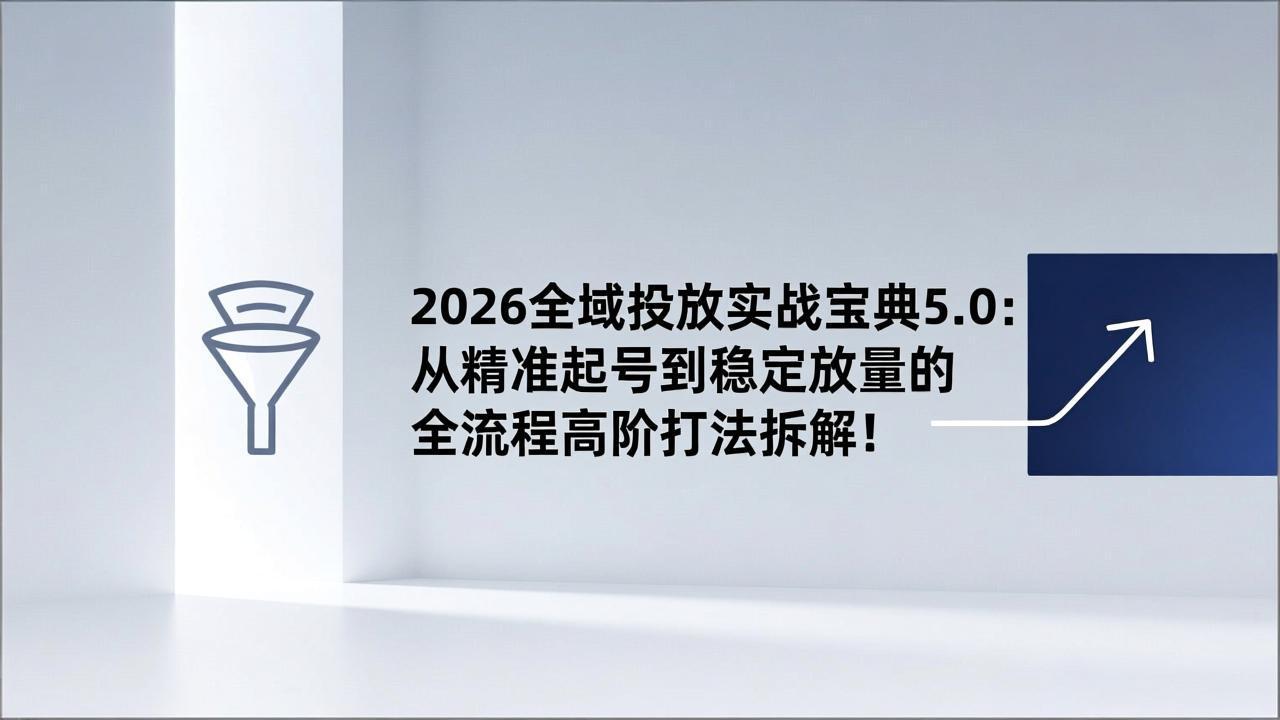 2026全域投放实战宝典5.0：从精准起号到稳定放量的全流程高阶打法拆解！-摇钱树