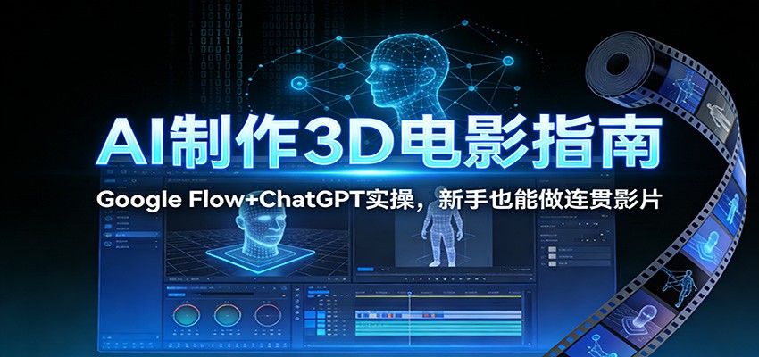 AI制作3D电影指南：Google Flow+ChatGPT实操，新手也能做连贯影片-摇钱树