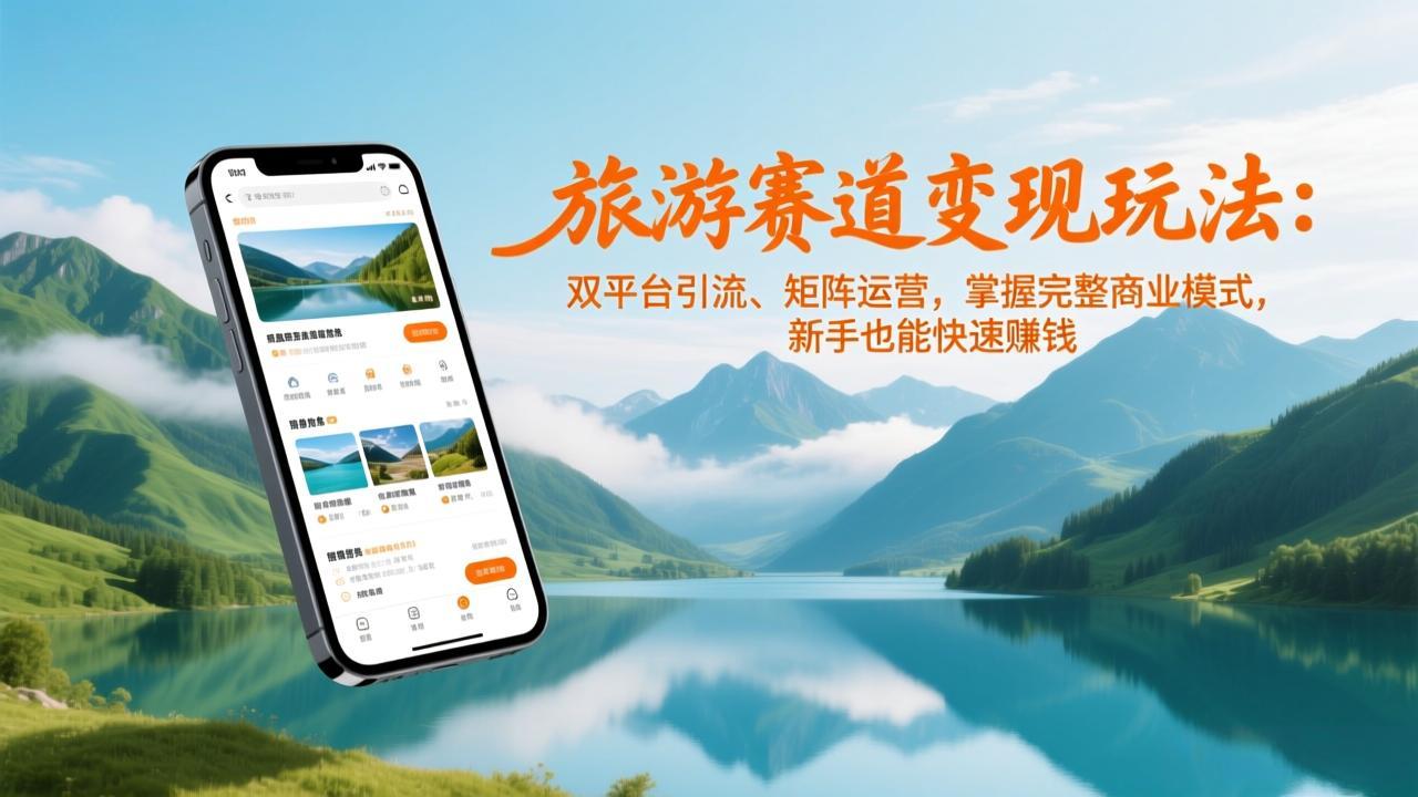 旅游赛道变现玩法：双平台引流、矩阵运营，掌握完整商业模式，新手也能快速赚钱-摇钱树