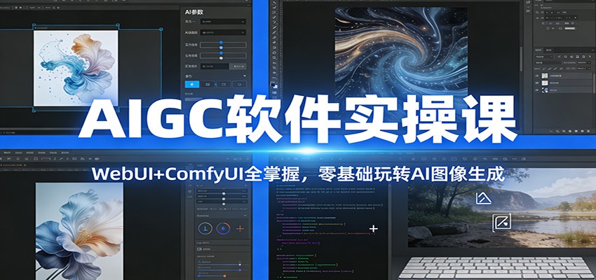 AIGC软件实操课:WebUI+ComfyUI全掌握,零基础玩转AI图像生成-日入300副业网