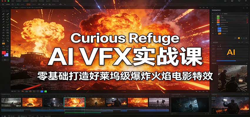 Curious Refuge AI VFX实战课,零基础打造好莱坞级爆炸火焰电影特效-摇钱树