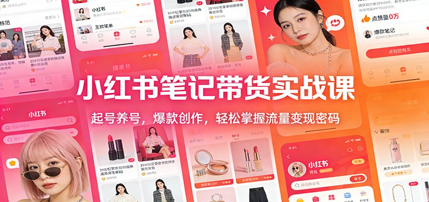 小红书笔记带货实战课：起号养号，爆款创作，轻松掌握流量变现密码-摇钱树