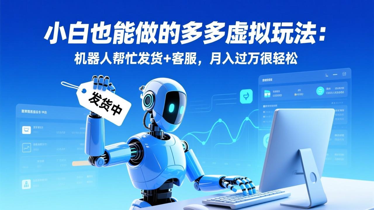 小白也能做的多多虚拟玩法：机器人帮忙发货+客服，月入过万很轻松-摇钱树