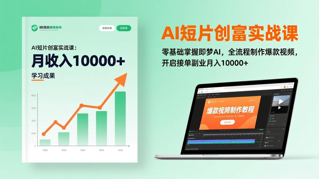 AI短片创富实战课:零基础掌握即梦AI,全流程制作爆款视频,开启接单副业月入10000+(更新-摇钱树