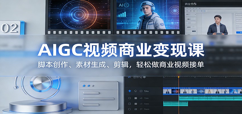 AIGC视频商业变现课:脚本创作、素材生成、剪辑,轻松做商业视频接单-摇钱树
