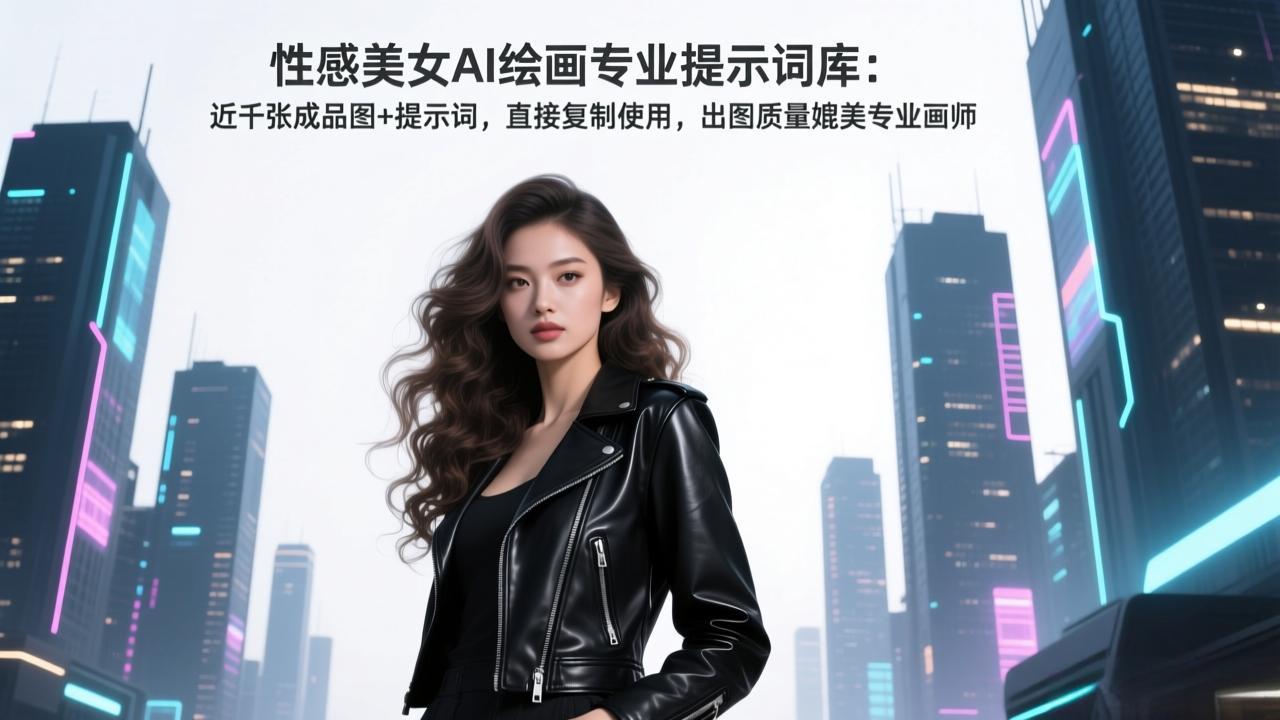 性感美女AI绘画专业提示词库：近千张成品图+提示词，直接复制使用，出图质量媲美专业画师-摇钱树