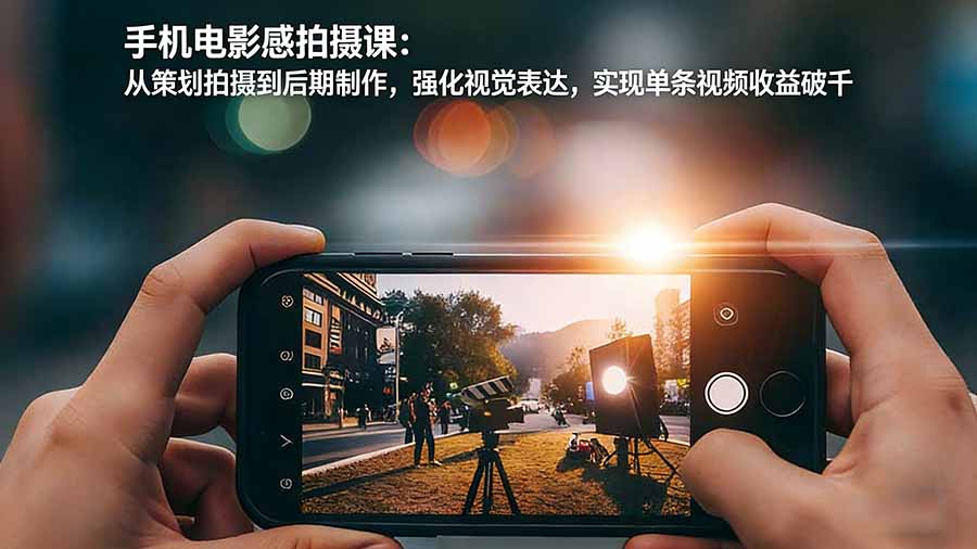 手机电影感拍摄课:从策划拍摄到后期制作,强化视觉表达,实现单条视频收益破千-摇钱树