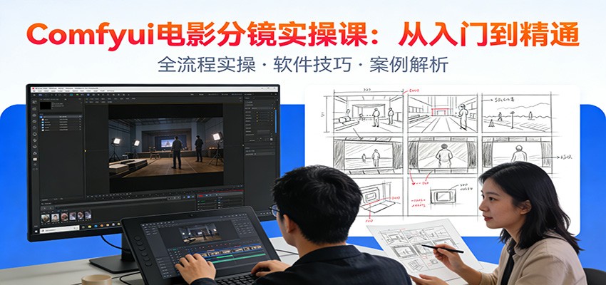 ComfyUI电影分镜实操课：分镜一致性，全流程AI视频制作，零基础也能做专业分镜-摇钱树