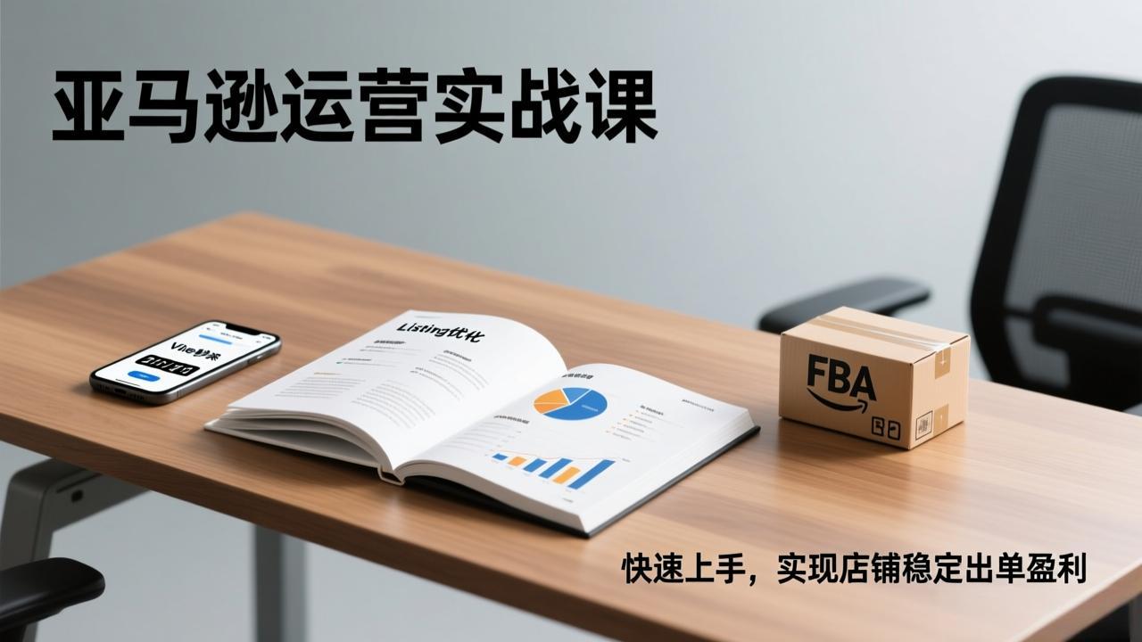 亚马逊运营实战课，Listing优化、Vine秒杀、FBA发货，快速上手，实现店铺稳定出单盈利-摇钱树