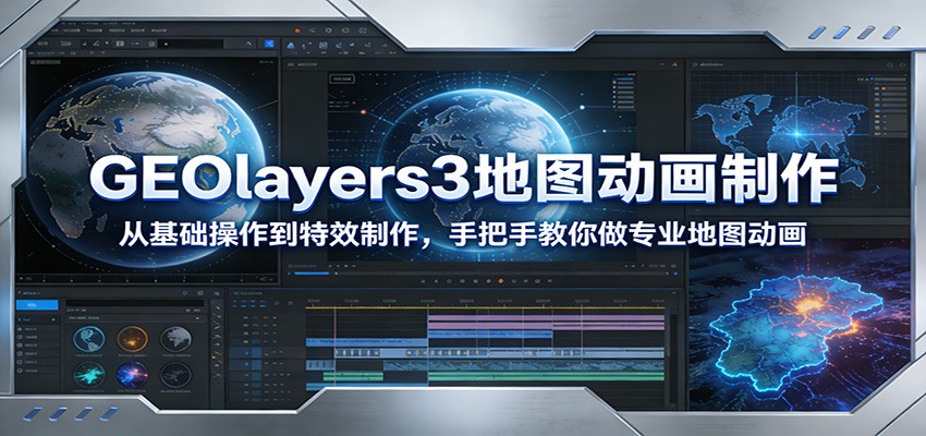 GEOlayers3地图动画制作：从基础操作到特效制作，手把手教你做专业地图动画-摇钱树