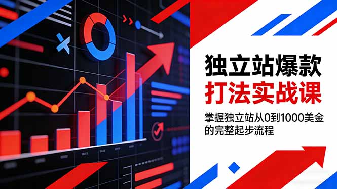 独立站爆款打法实战课，掌握独立站从0到1000美金的完整起步流程-摇钱树