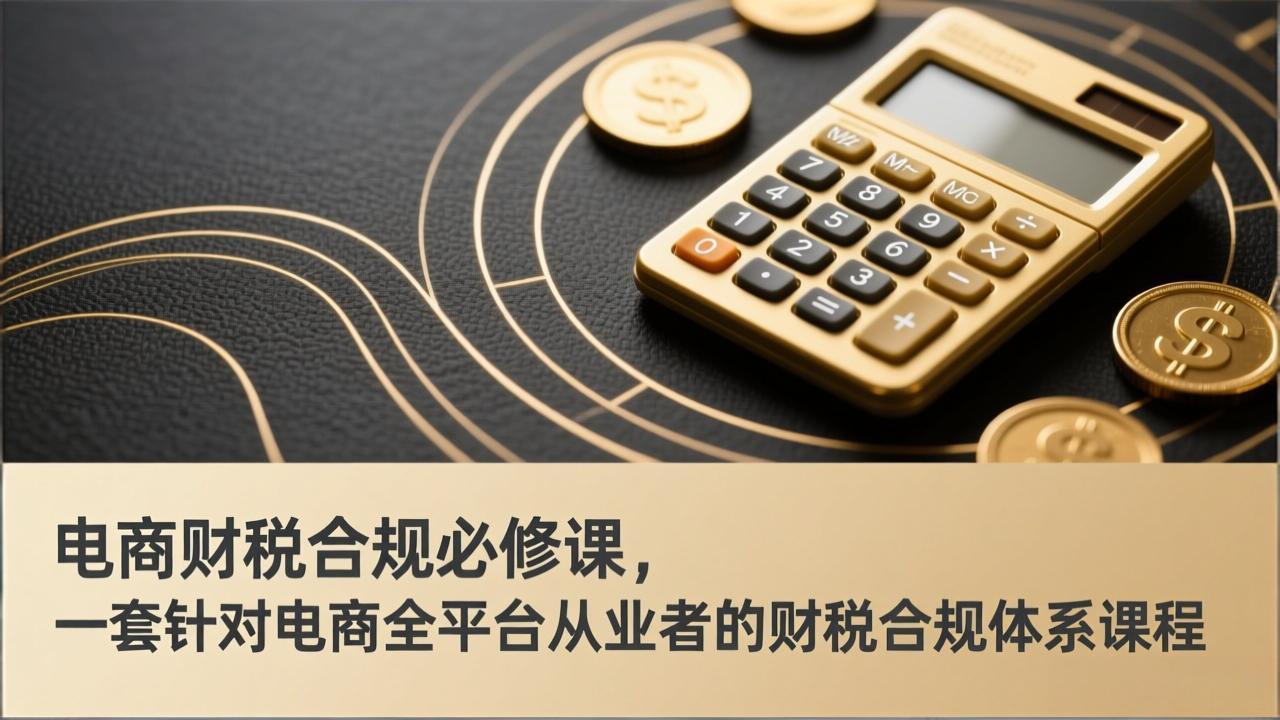 电商财税合规必修课，是一套针对电商全平台从业者的财税合规体系课程-摇钱树