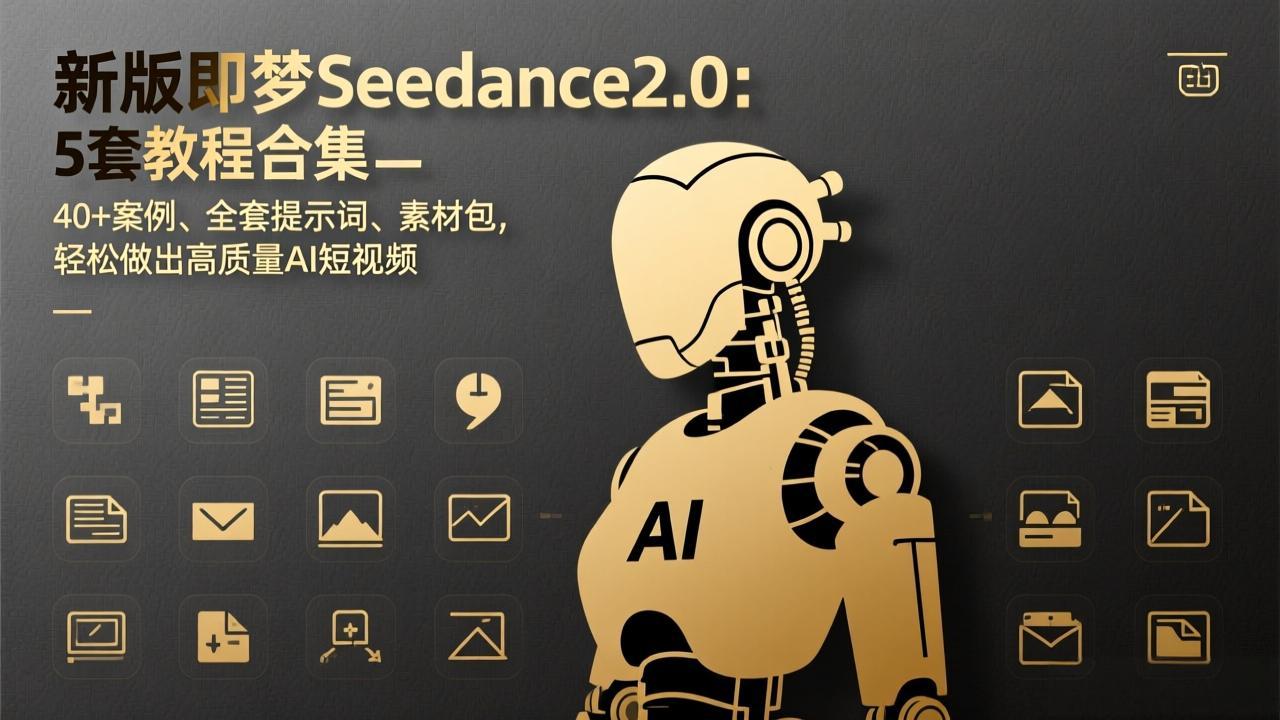 新版即梦Seedance2.0：5套教程合集，40+案例、全套提示词、素材包，轻松做出高质量AI短视频-摇钱树