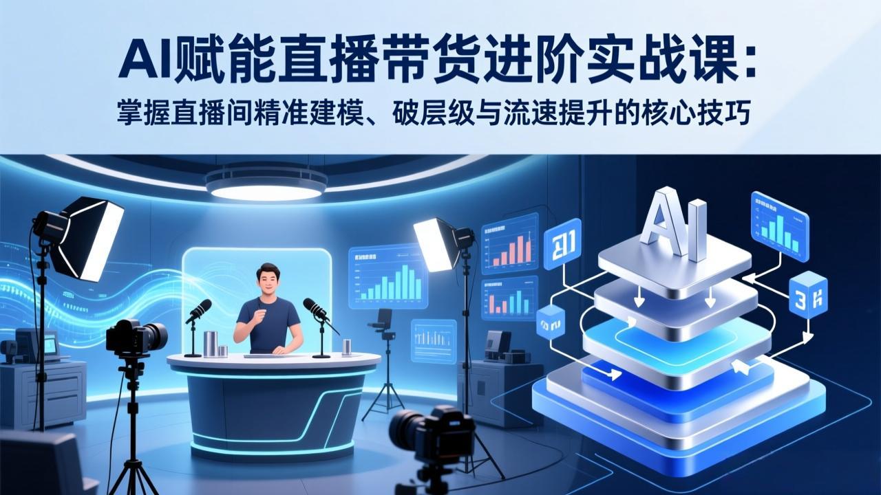 AI赋能直播带货进阶实战课：掌握直播间精准建模、破层级与流速提升的核心技巧-摇钱树