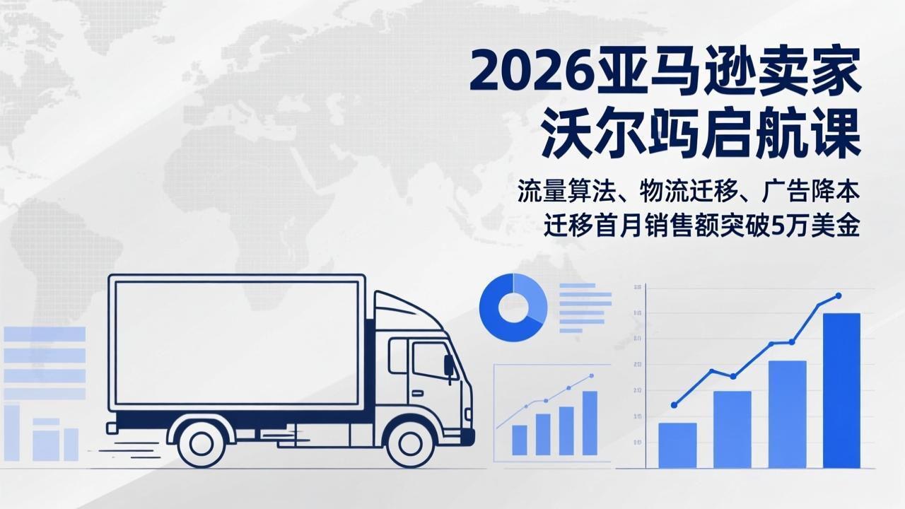 2026亚马逊卖家沃尔玛启航课，流量算法、物流迁移、广告降本，迁移首月销售额突破5万美金-摇钱树