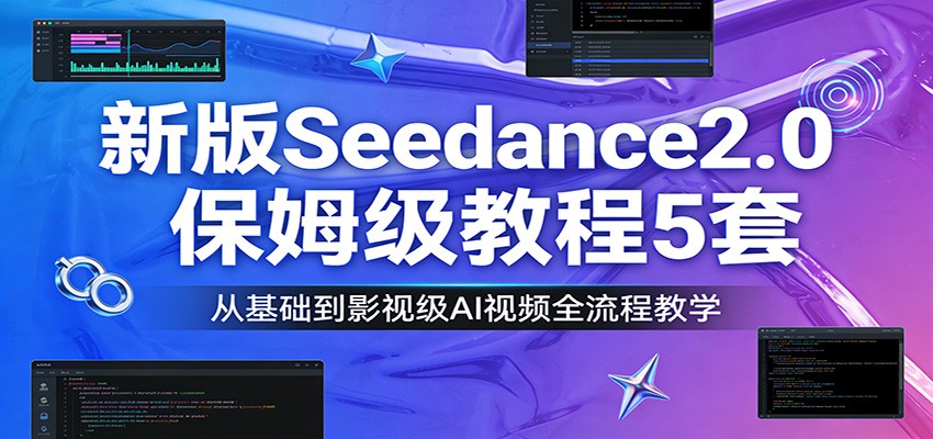 新版Seedance2.0保姆级教程5套：从基础到影视级AI视频全流程教学-摇钱述
