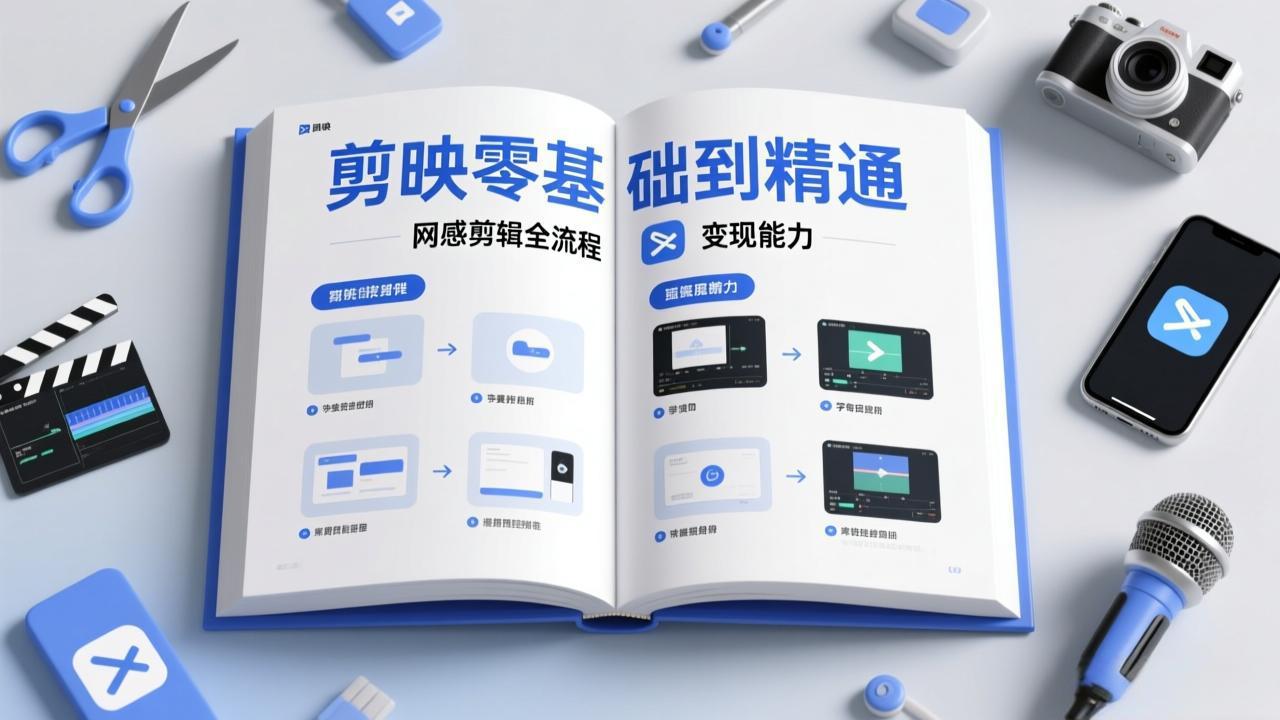 剪映零基础也能快速上手，从入门到精通掌握网感剪辑全流程，掌握能直接变现的剪辑能力-宇众网创