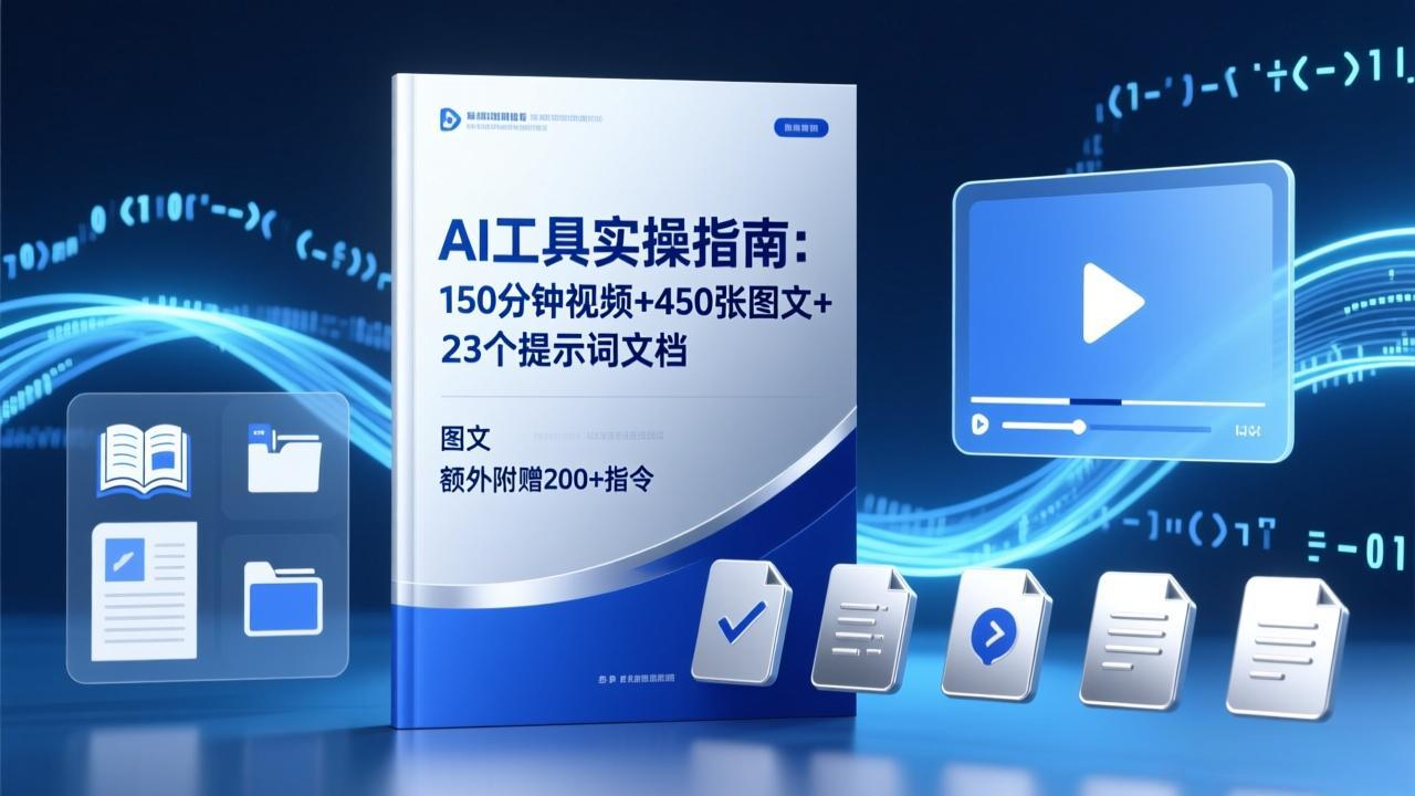 AI工具实操指南：150分钟视频+450张图文+23个提示词文档，额外附赠200+指令-日入300副业网