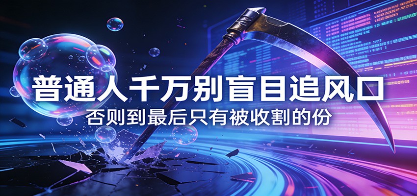 付费文章《通人千万别盲目追风口》否则到最后只有被收割的份-钱眼网