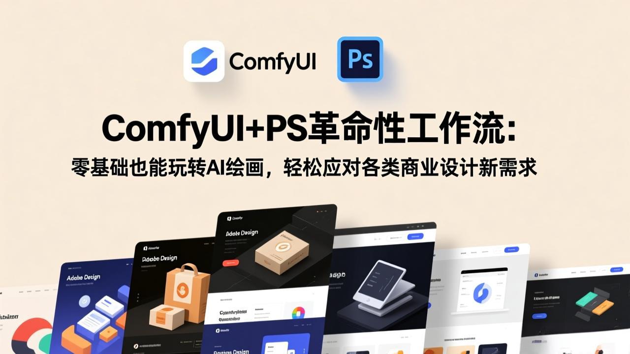 ComfyUI+PS革命性工作流:零基础也能玩转AI绘画,轻松应对各类商业设计新需求-钱眼网