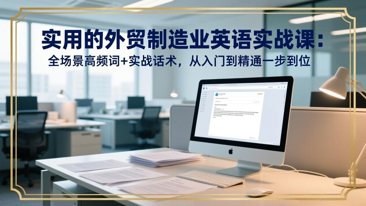 实用的外贸制造业英语实战课:全场景高频词+实战话术,从入门到精通一步到位-摇钱树