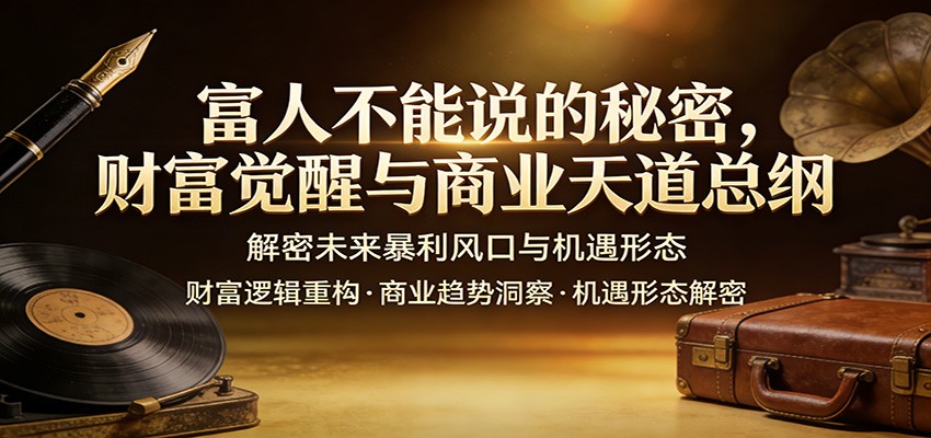 富人不能说的秘密，财富觉醒与商业天道总纲，解密未来暴利风口与机遇形态-钱眼网