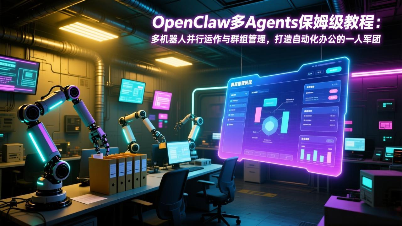 OpenClaw多Agents保姆级教程：多机器人并行运作与群组管理，打造自动化办公的一人军团-摇钱树