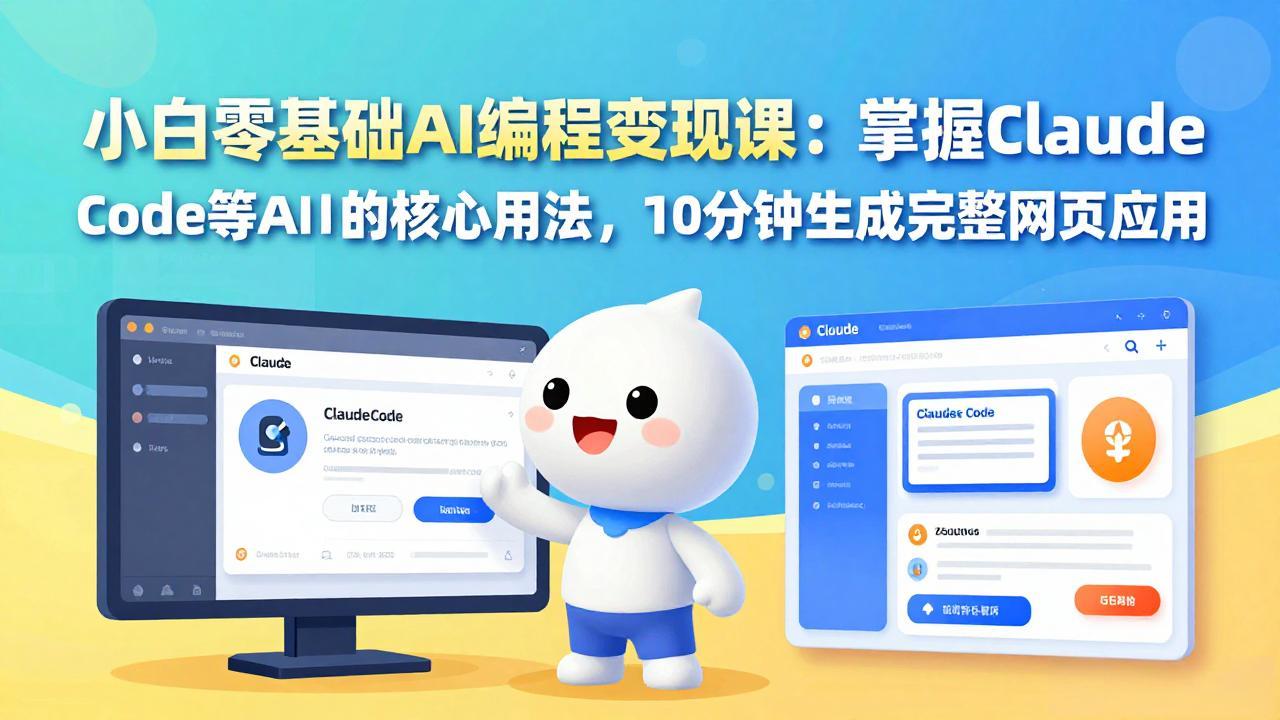 小白零基础AI编程变现课：掌握Claude Code等AI工具的核心用法，10分钟生成完整网页应用-摇钱树
