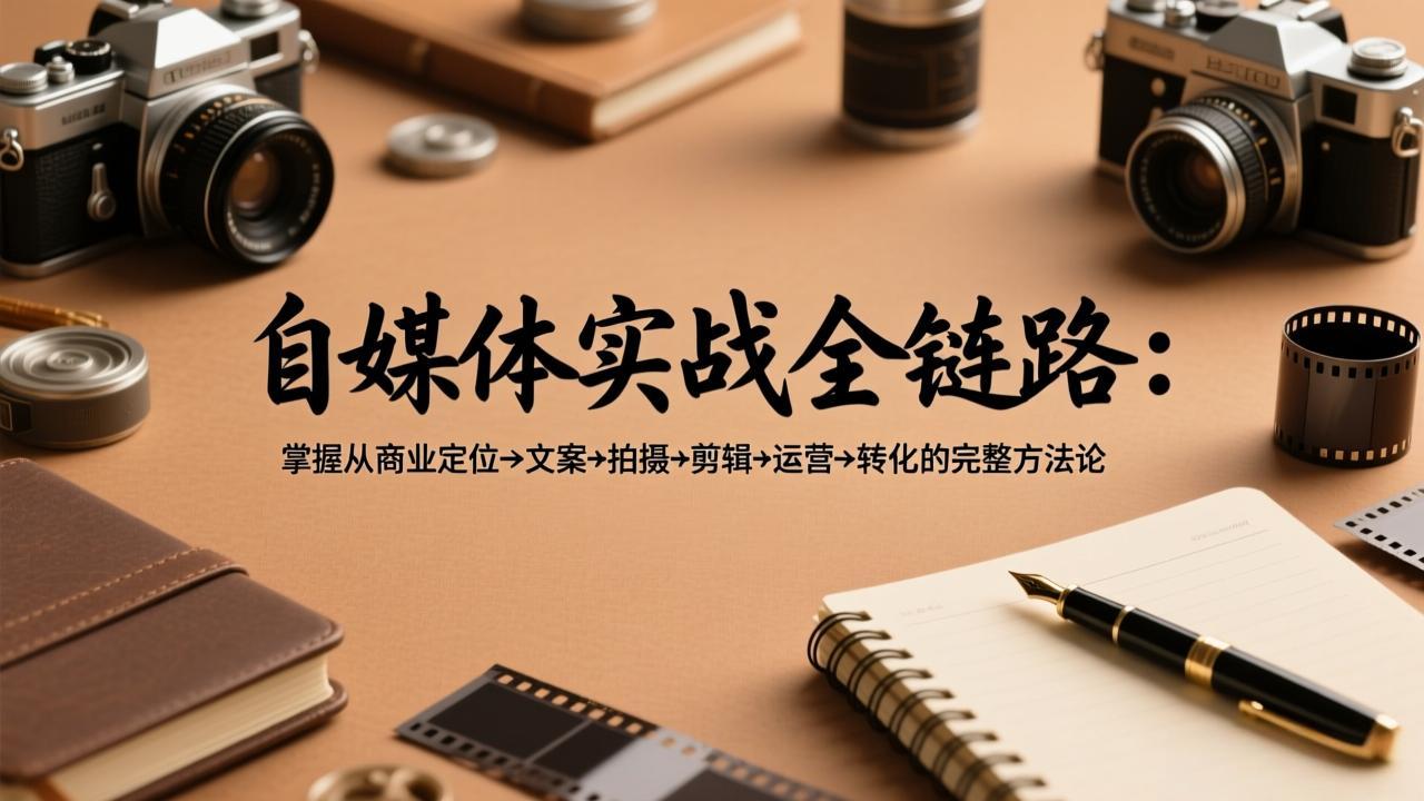 自媒体实战全链路:掌握从商业定位→文案→拍摄→剪辑→运营→转化的完整方法论-摇钱树