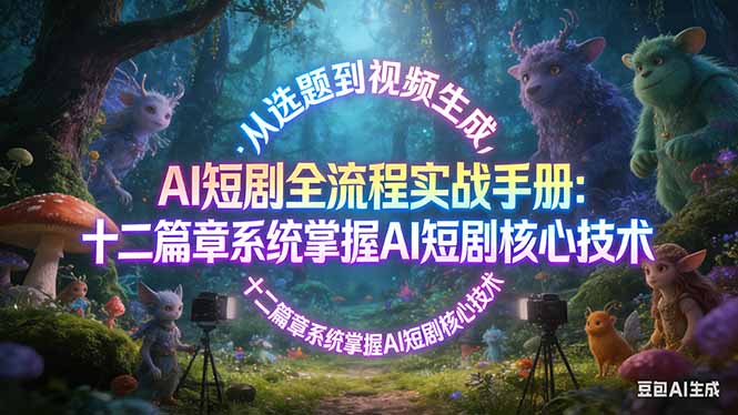 AI 短剧全流程实战手册：从选题到视频生成，十二篇章系统掌握 AI 短剧核心技术-摇钱树