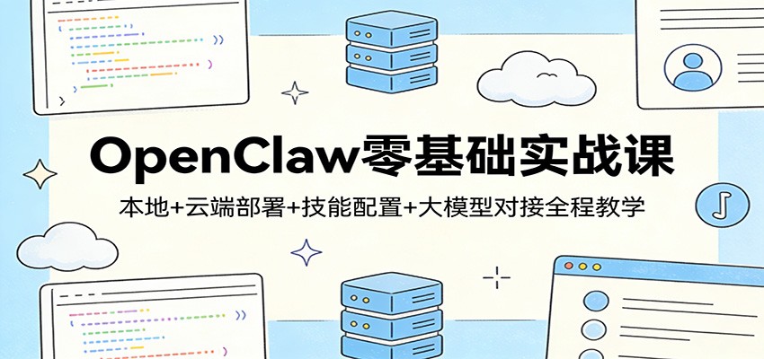 OpenClaw零基础实战课:本地+云端部署+技能配置+大模型对接全程教学-摇钱树